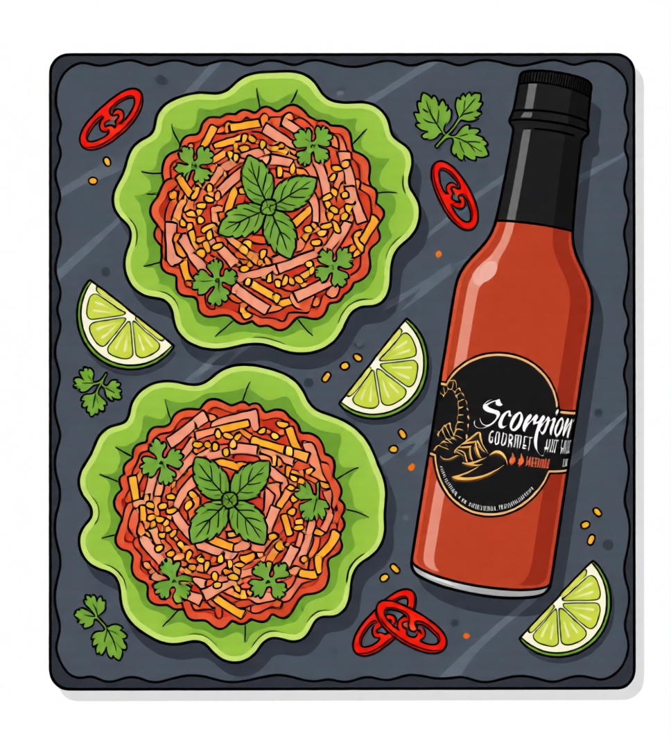 Thai Pork Larb Salad with Scorpion Gourmet Sauce