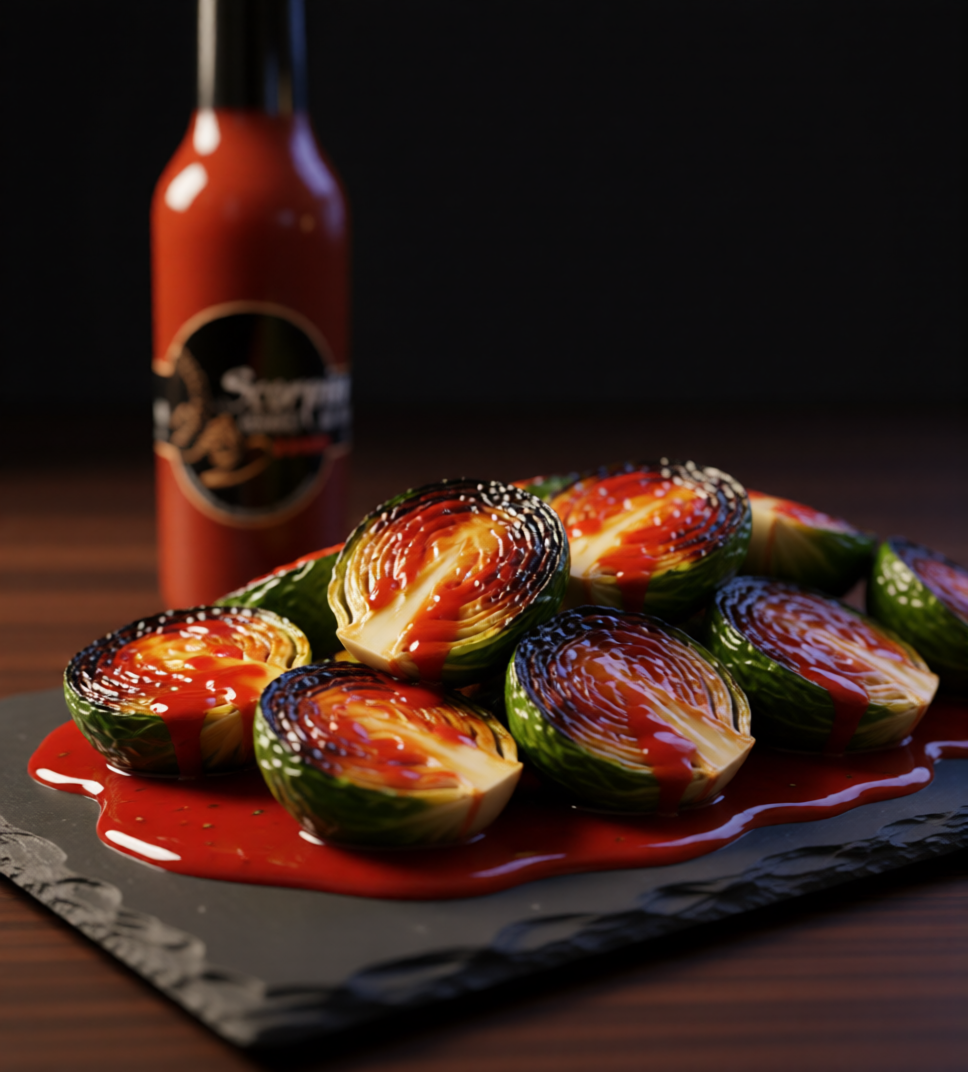 Spicy Brussels Sprouts with Scorpion Gourmet Glaze