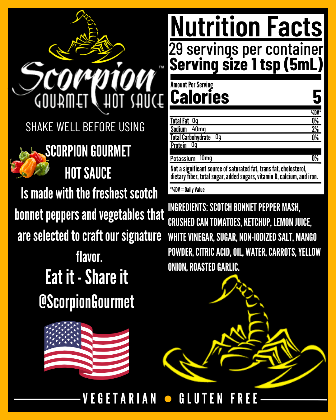Scorpion® Gourmet Extra Hot Sauce (5 oz)